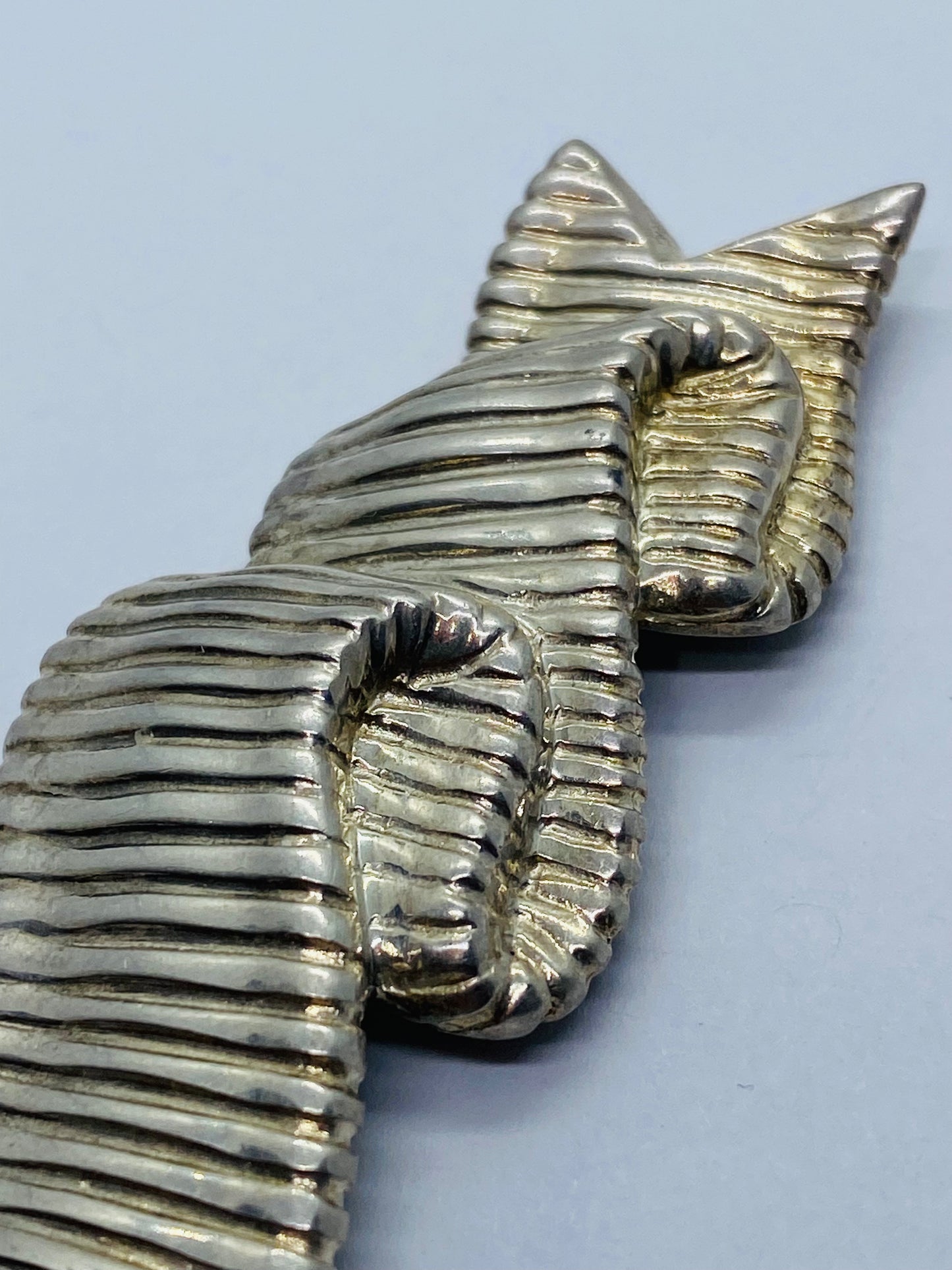 Tiffany & Co Designer Angela Cummings Ribbon Brooch Sterling Pin Vintage HUGE 3”