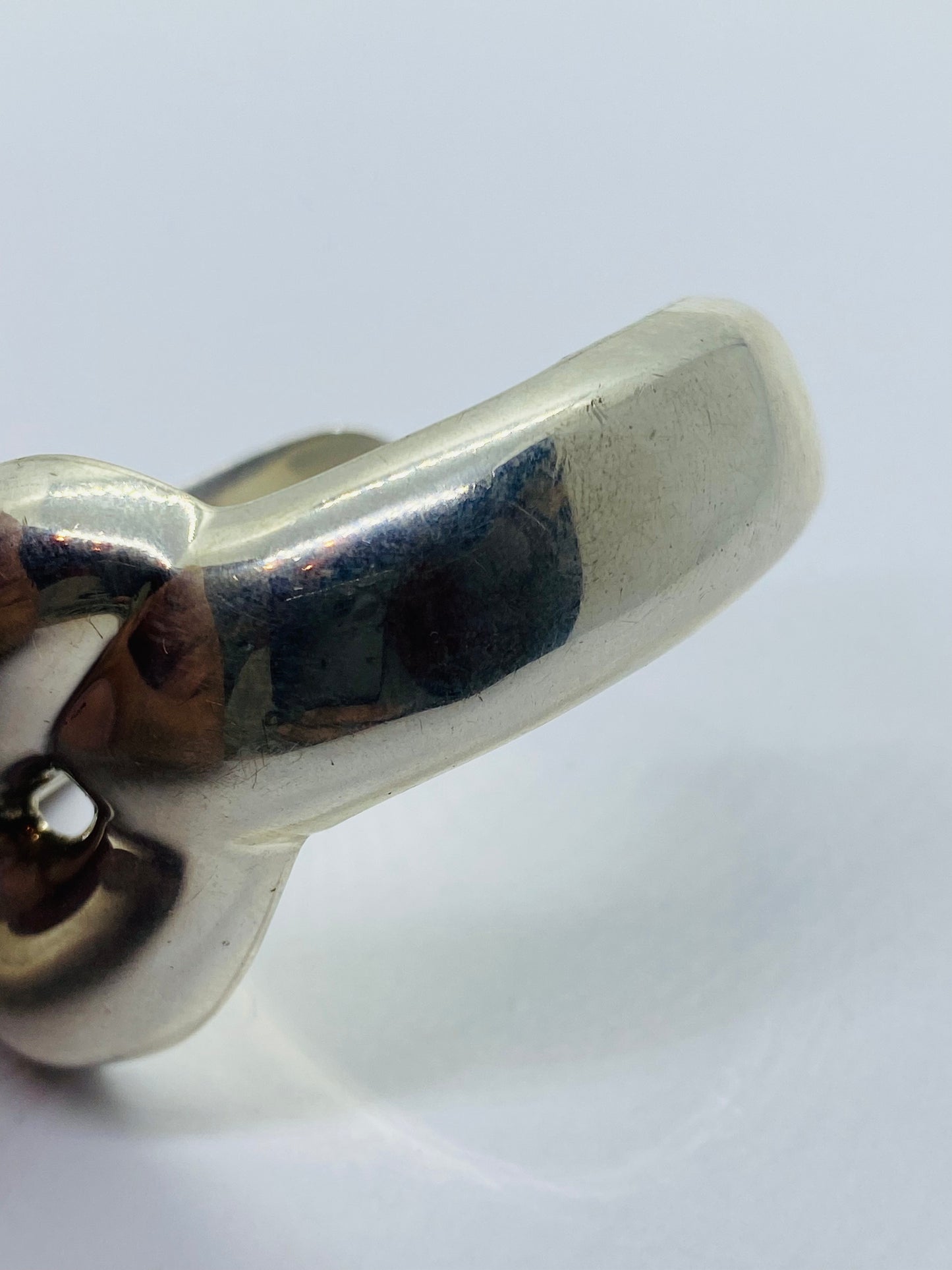 Tiffany & Co. Peretti Spain Sterling Silver Heart Knot Cuff Bracelet 1978 6”
