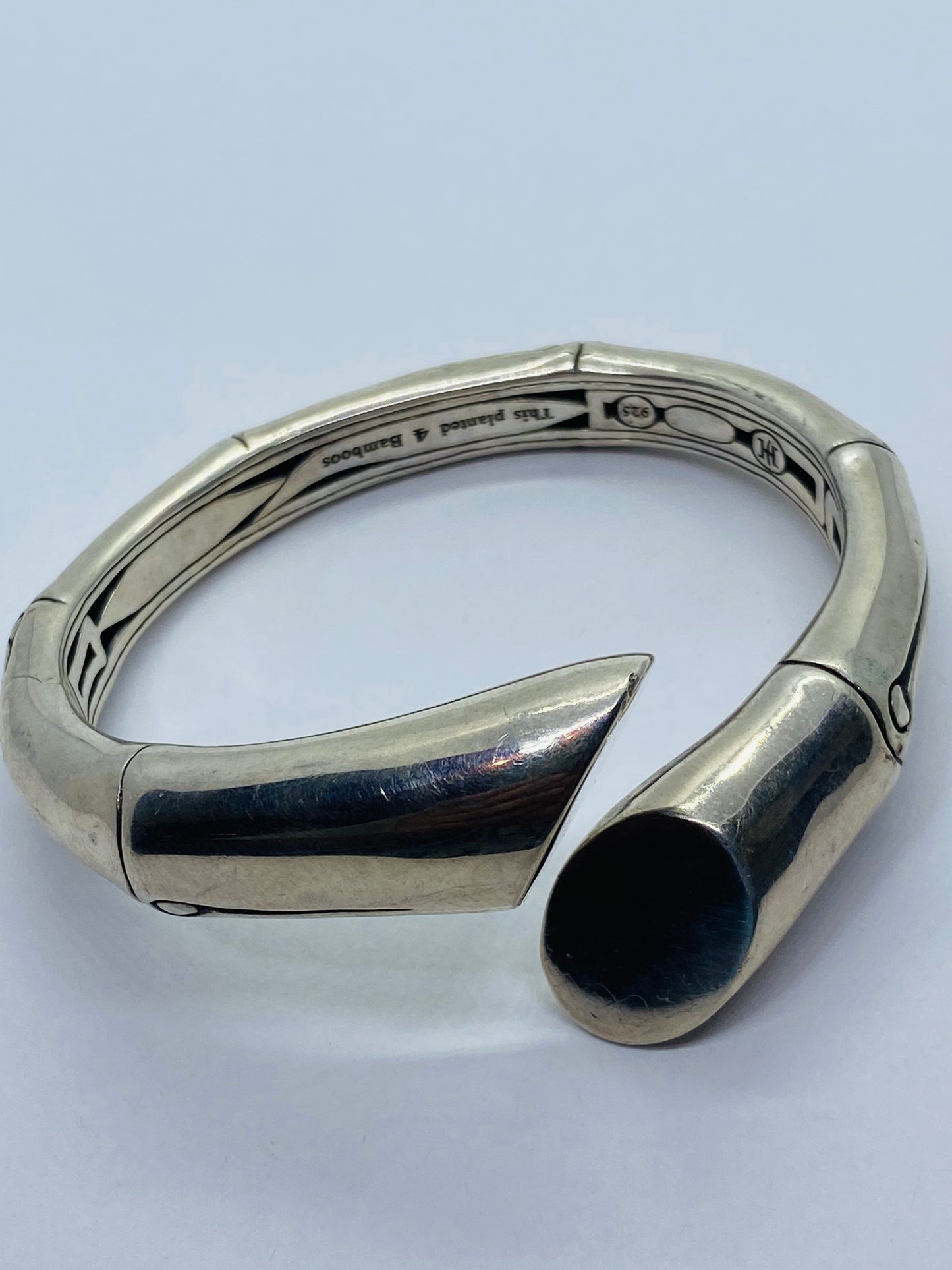 Retired Rare John Hardy Overlap Bypass Bamboo Moi Toi Bracelet Sterling Silver