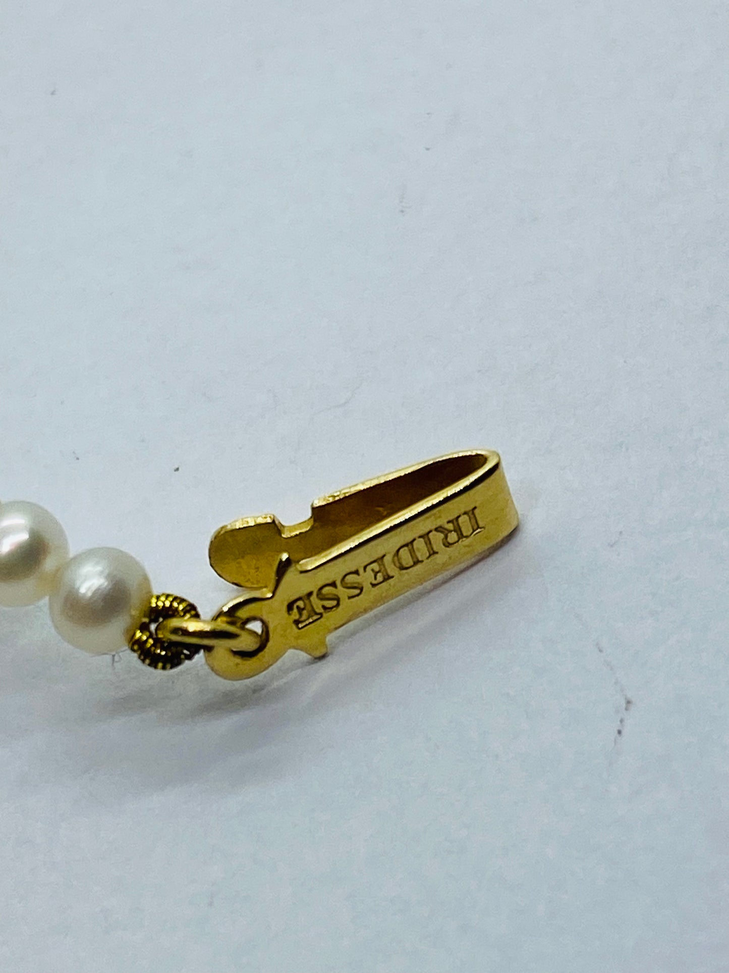 18K Yellow Gold Iridesse Tiffany & Co Pearl Strand with Quartz Drops 18"