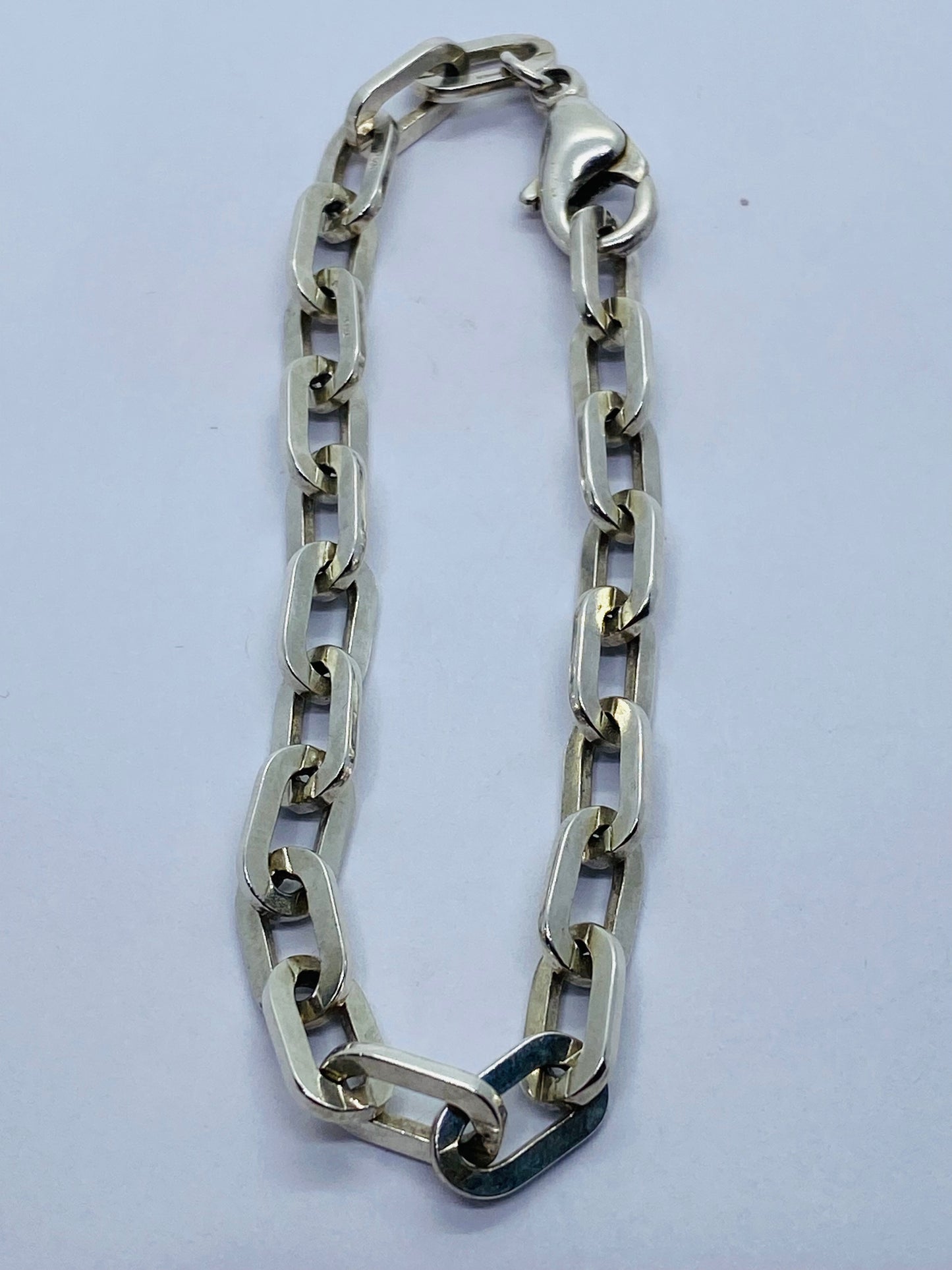 Tiffany & Co. Tiffany Ellipse Link Chain Silver Bracelet 7.5 long 7mm Wide