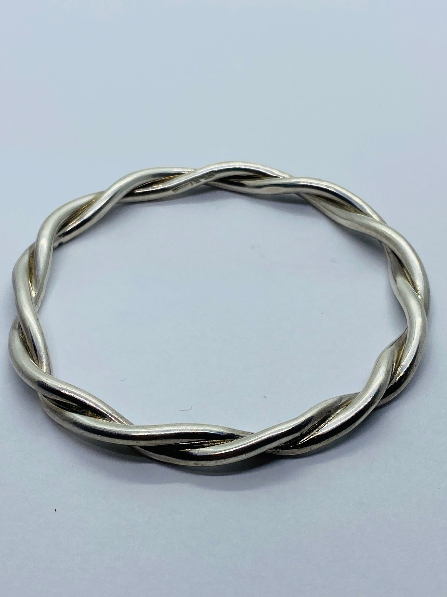 Tiffany & Co. Sterling Silver Twist Bangle Bracelet 7.5" 35.4