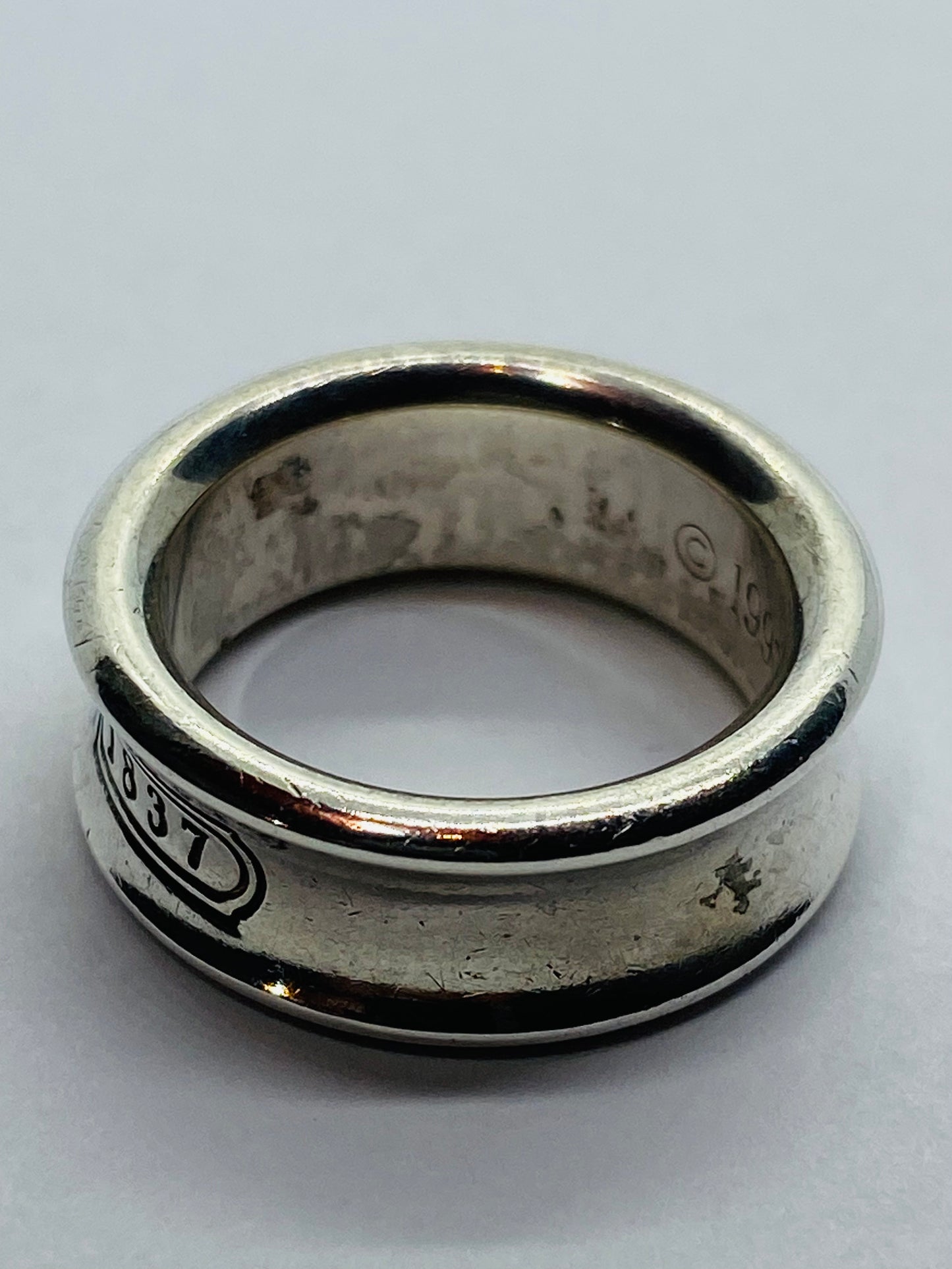 Tiffany & Co. 1837 Concave Size 3.75 Wide 6.5MM Band Love Ring Silver