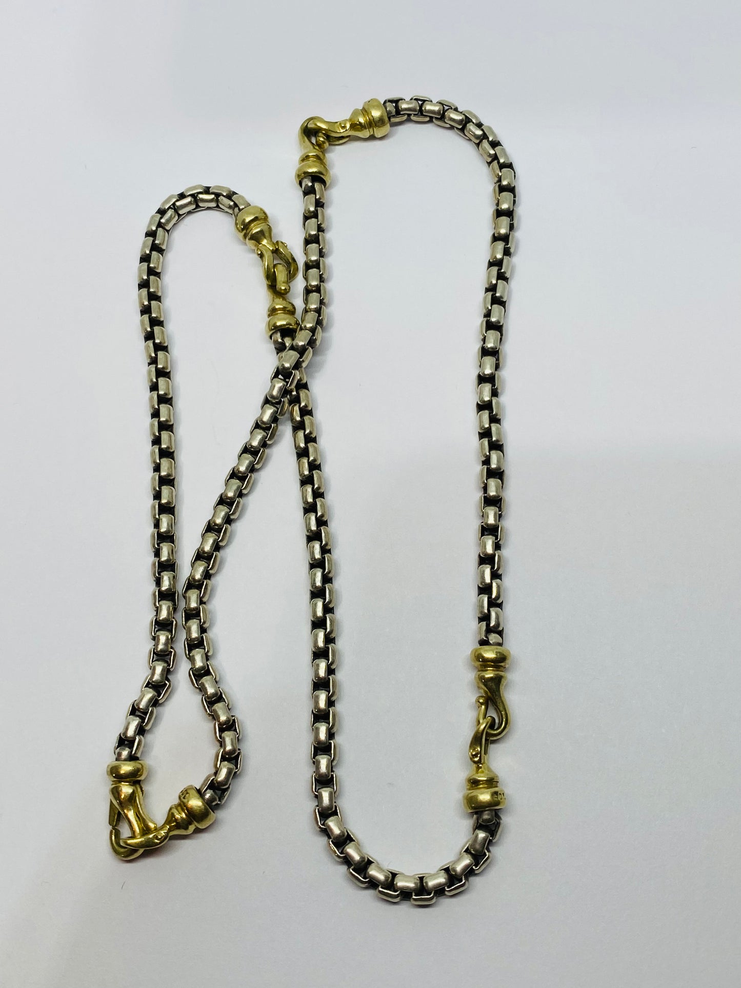 David Yurman 18K 925 Buckle Cable Chain Necklace 18"