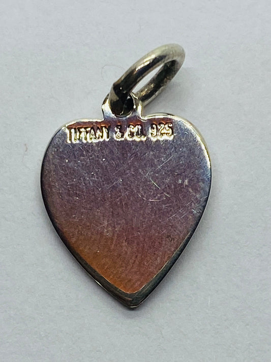 Tiffany & Co. Sterling Silver Blank Heart Tag Charm Pendant