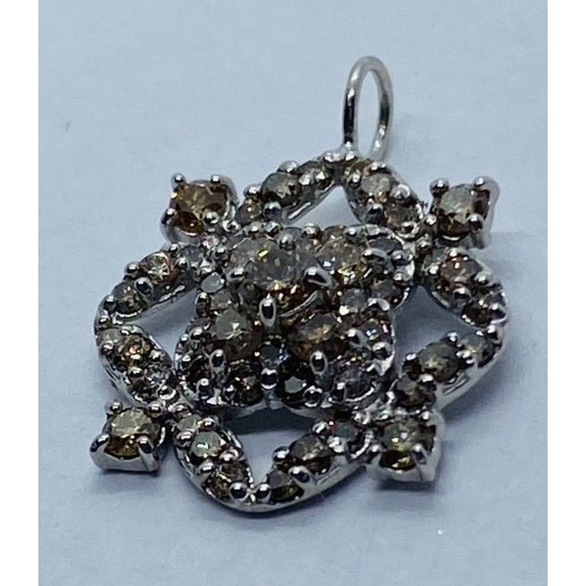 18K White Gold Diamond Pendant 0.5ct 17mm