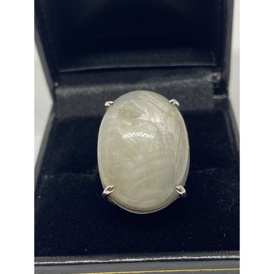 Huge 52.40ct Gray Star Sapphire 14K Gold Oval Cocktail Ring 16.85x22.84mm Stone