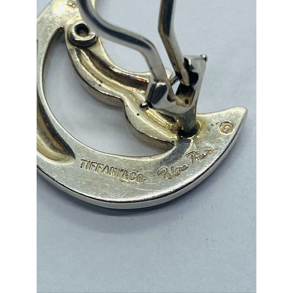 Tiffany & Co Paloma Picasso Half Moon Clip On Earrings Sterling Silver 925