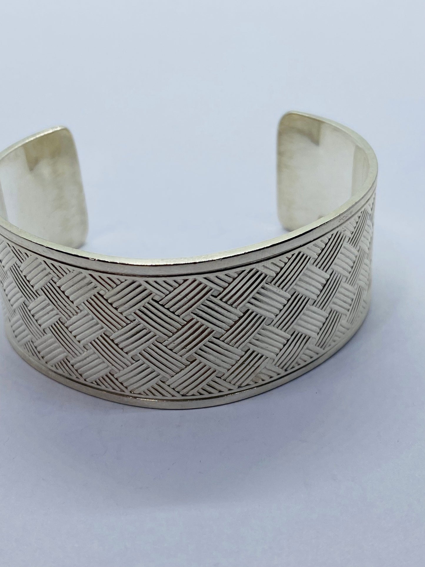 Authentic Tiffany Sterling Silver Basket Makers Cuff Bracelet