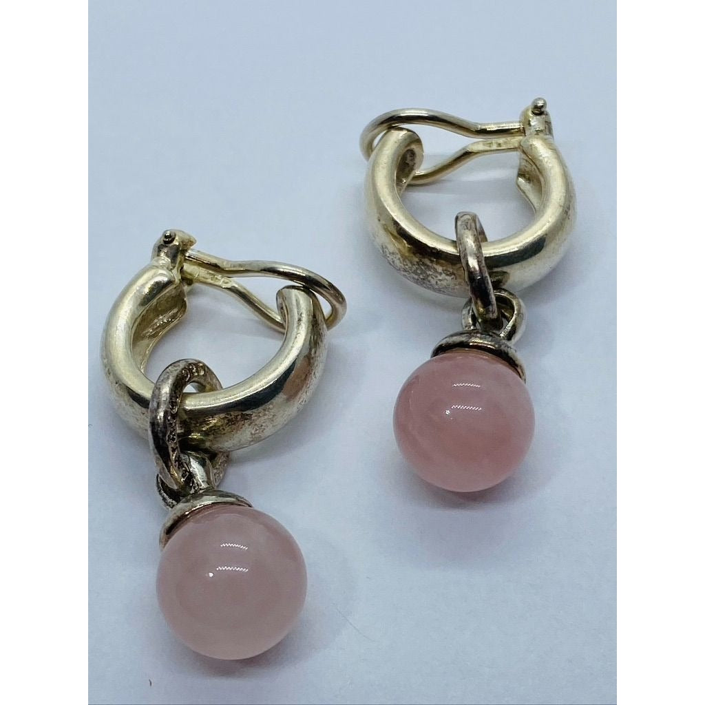 Tiffany & Co. Sterling Silver Rose Quartz Fascination Clip-On Earrings