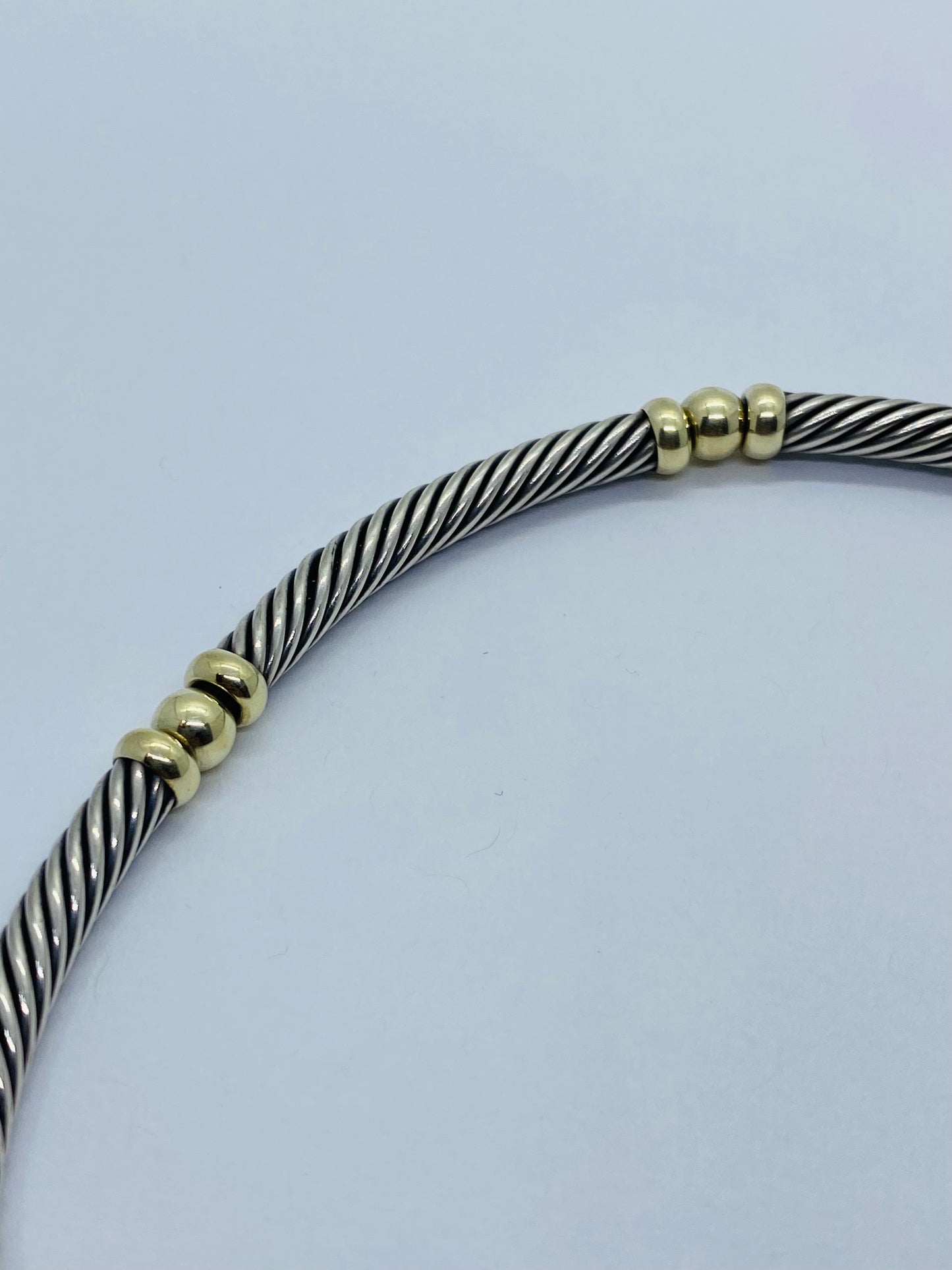 DAVID YURMAN 14K GOLD & 925 SILVER 6 STATION CABLE NECKLACE 16” 48.4GRAMS 7MM