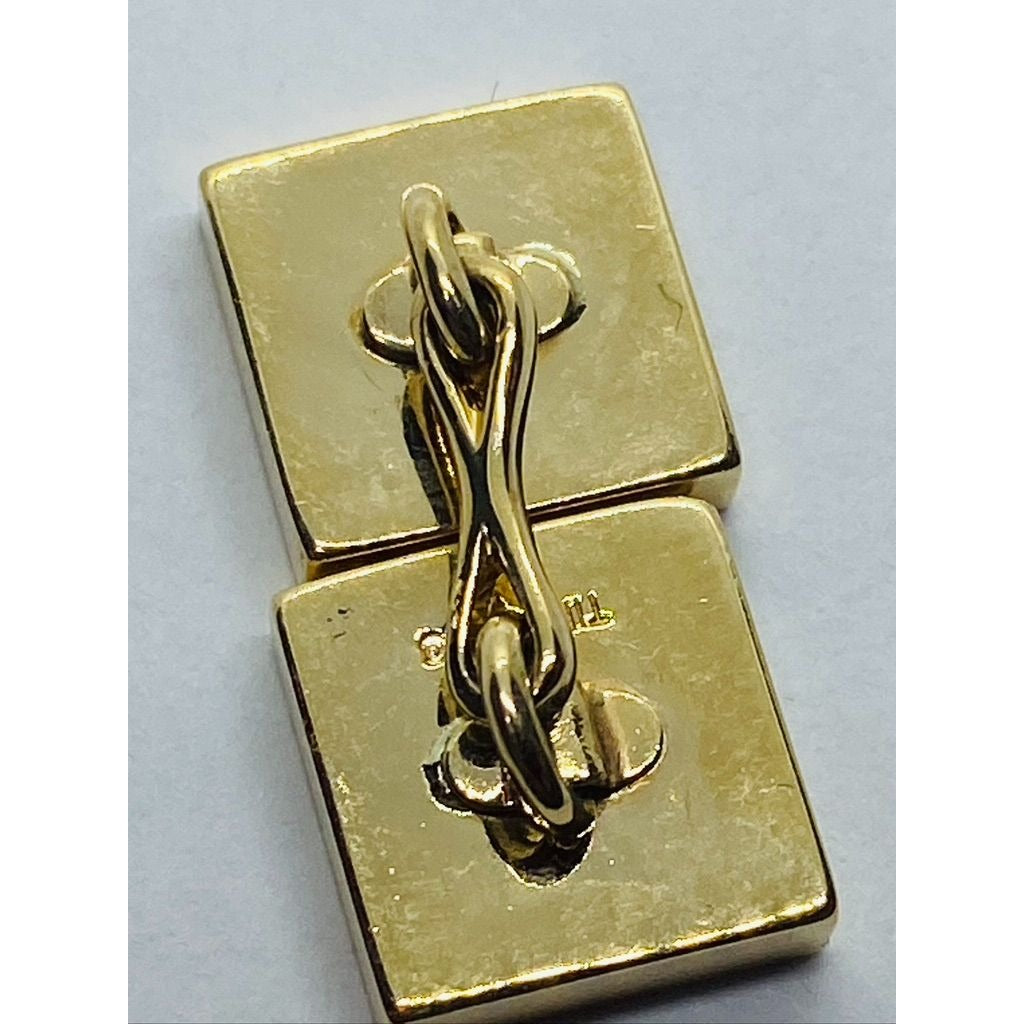 Tiffany and Co 14K Yellow Gold Square Cufflinks Ribbed Design