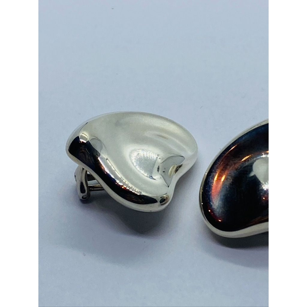 Tiffany & Co Silver Peretti HUGE Puff Puffy Heart Clip On Earrings 1x1” Pouch