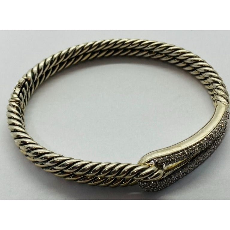 David Yurman Labyrinth 6” Diamond Bracelet Sterling with Pouch MSRP$2,750