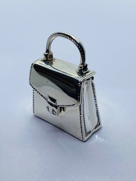Tiffany & Co RARE Silver Purse Handbag Pill Box Case Container Pendant Box Pouch