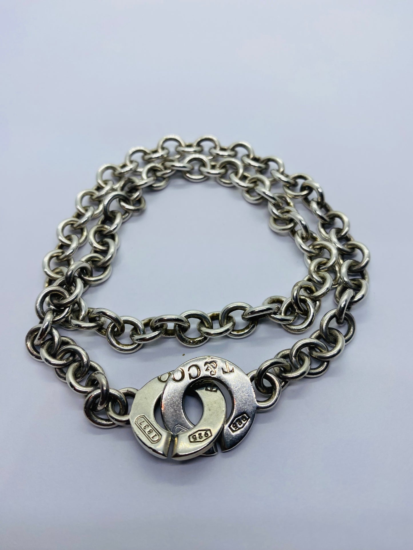 Tiffany Co. 1837 Sterling Silver Interlocking Circles Chain Necklace 17”