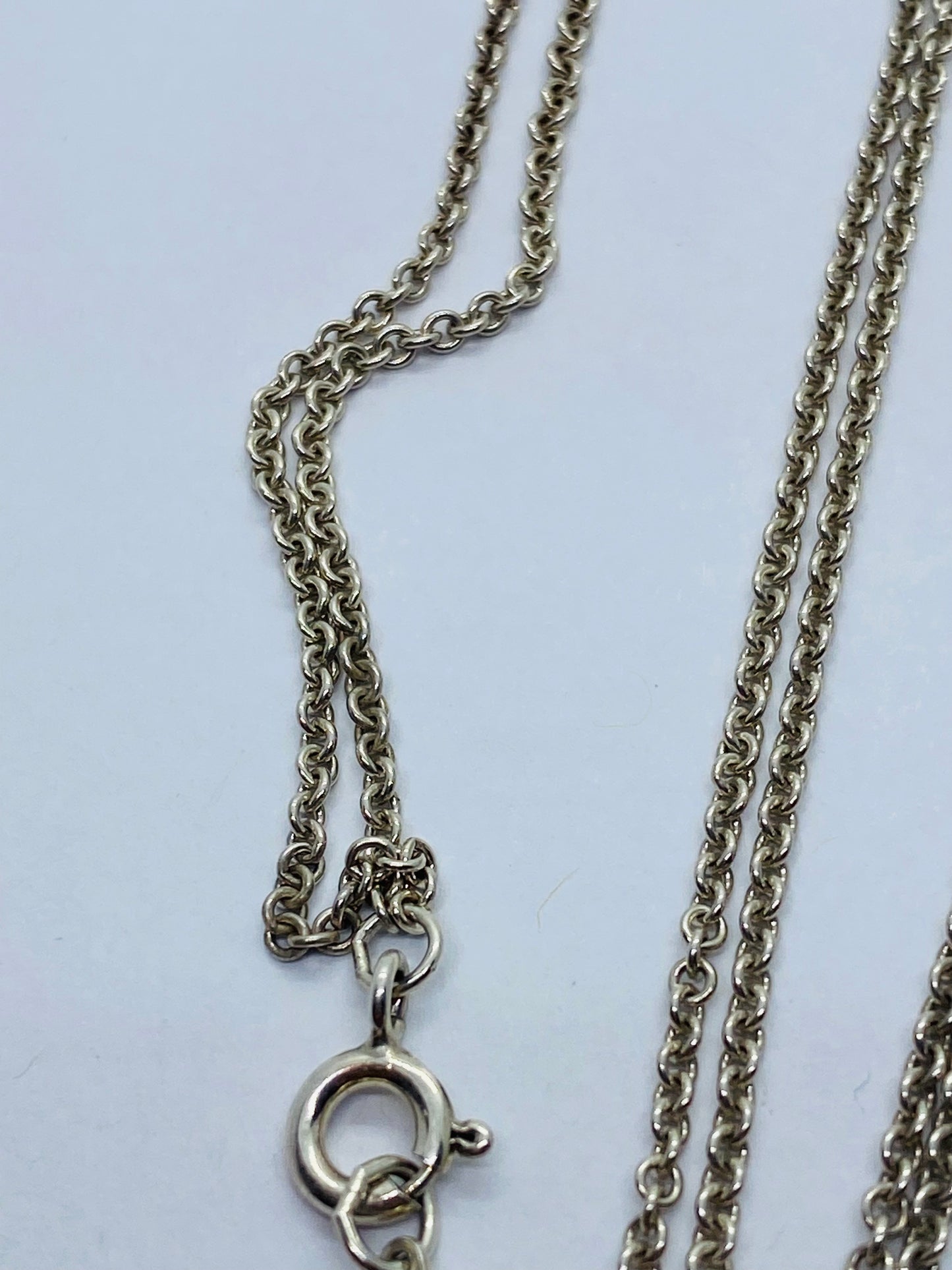 Tiffany & Co. Sterling Silver Double Chain Infinity Pendant Necklace 16”