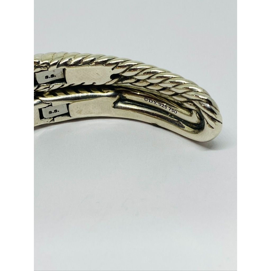 David Yurman Two Tone 18k Gold & Sterling Silver Double Loop Labyrinth bracelet