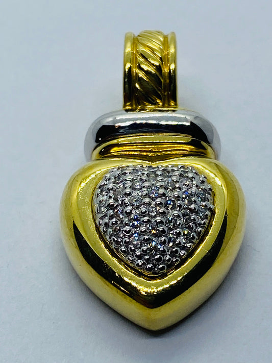 DAVID YURMAN 18K GOLD Diamond HEART ENHANCER .33Ct Pouch