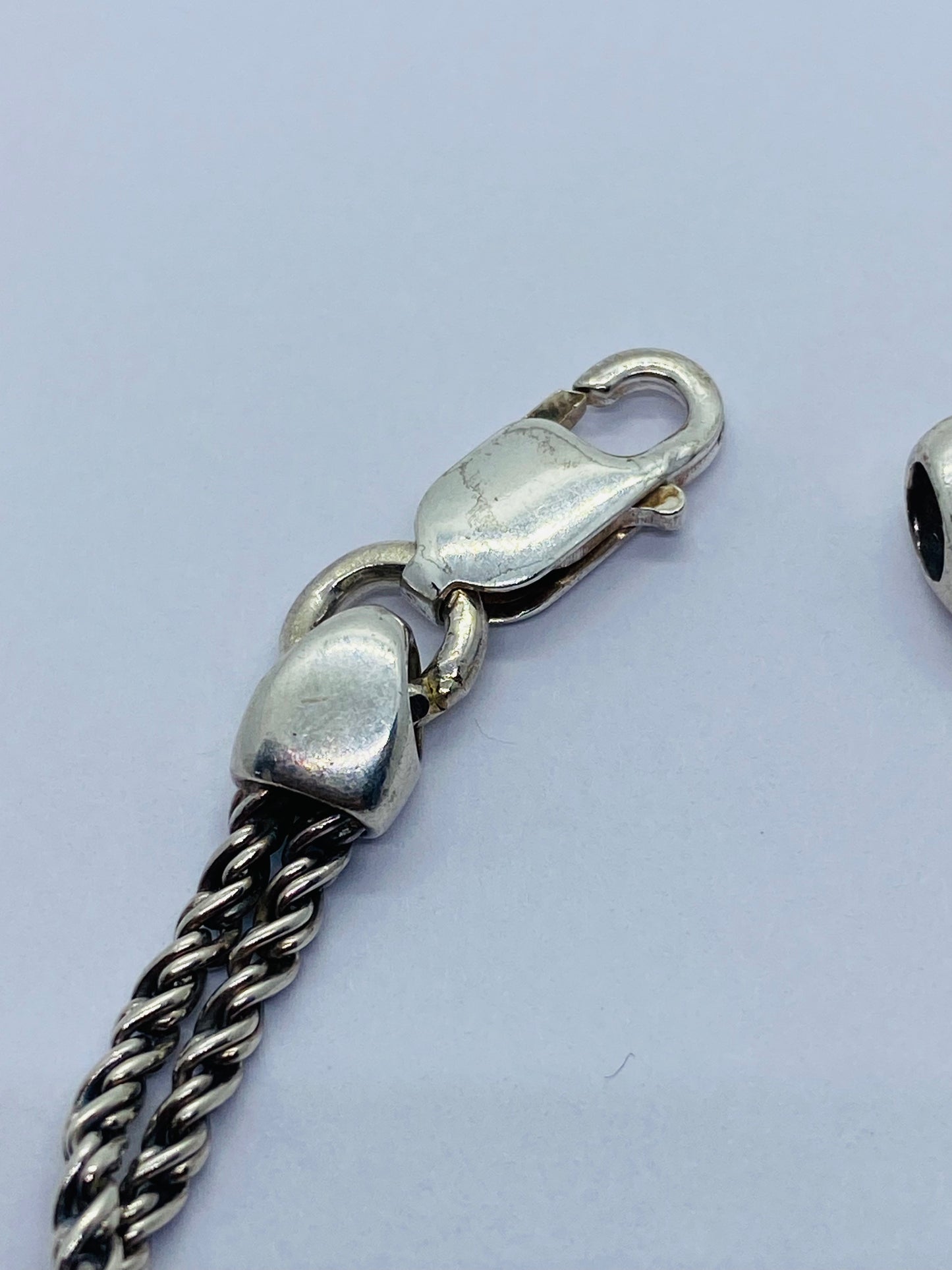 Tiffany & Co Sterling Silver & 18k Gold Double Rope Heart Slide Bracelet 7.5”