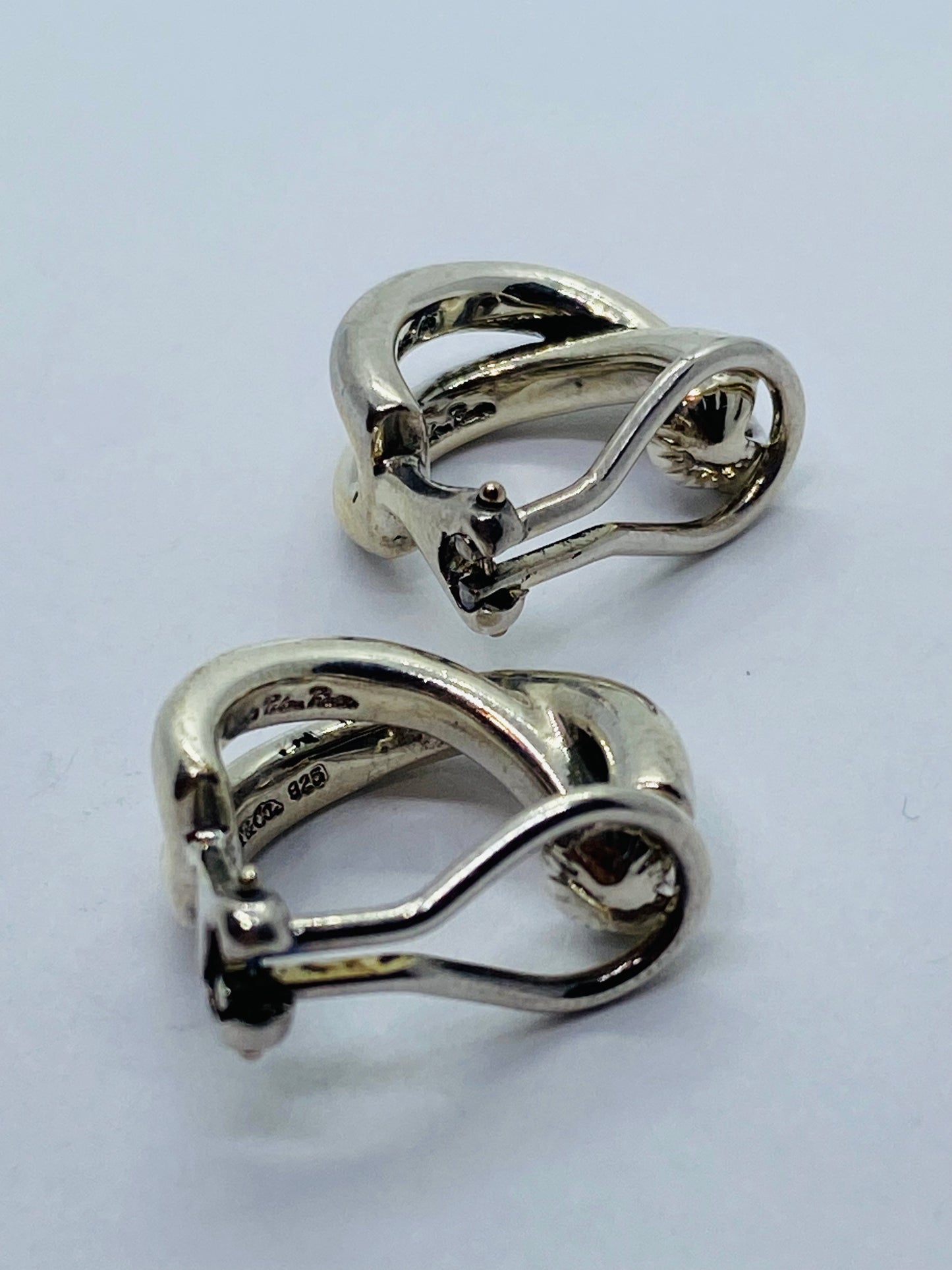 Tiffany & Co. Paloma Picasso Sterling Silver 925 Le Circle Hoop Clip On Earrings