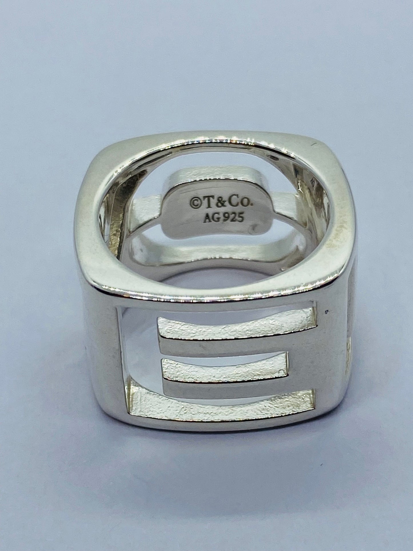 TIFFANY & CO DONALD CLAFLIN ERA STENCIL LOVE RING 925 STERLING SILVER 5.75 POUCH