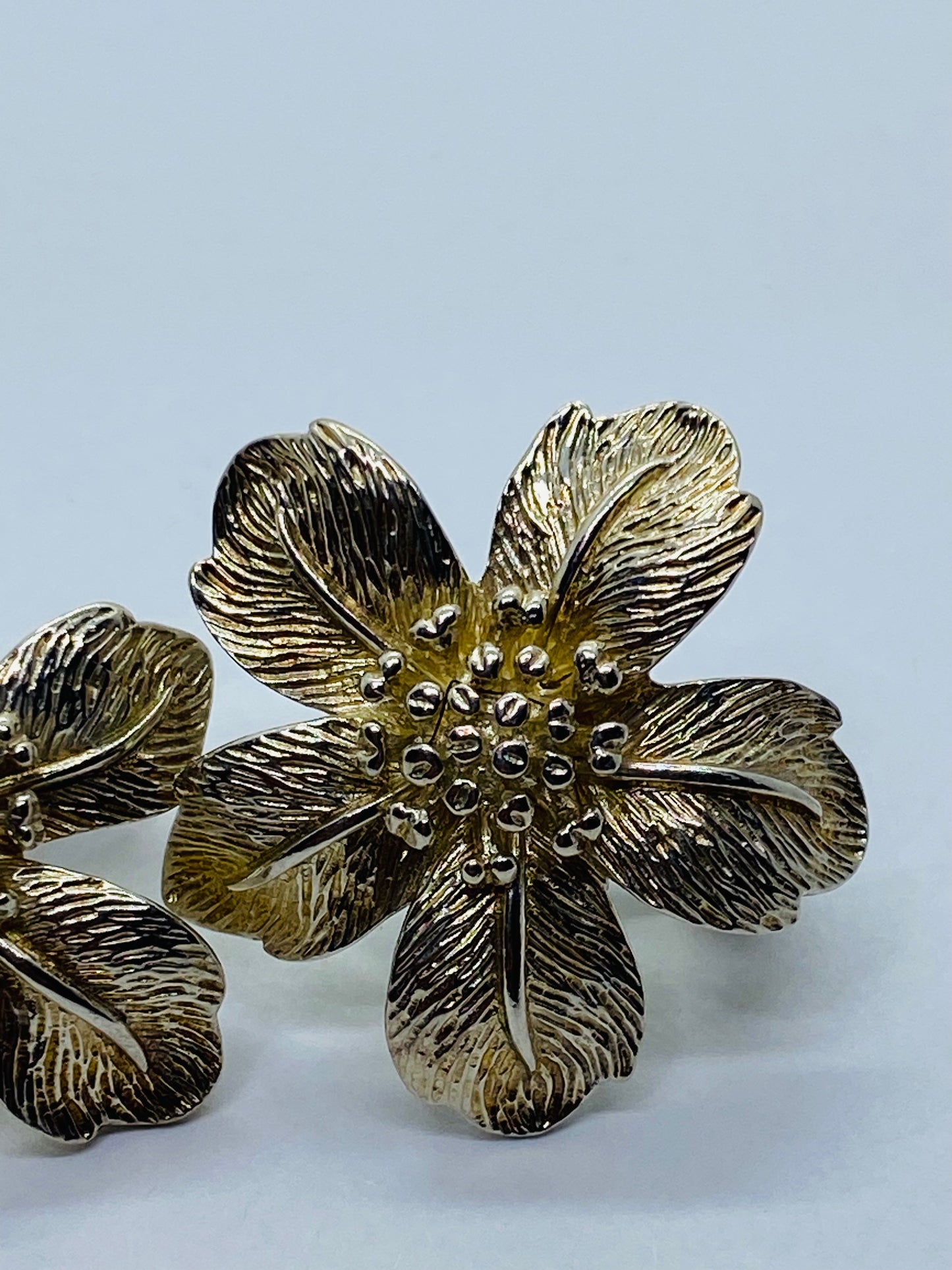 Tiffany & Co Sterling Silver 925  Flower Earrings Omega Back Post 5 Petal Flower