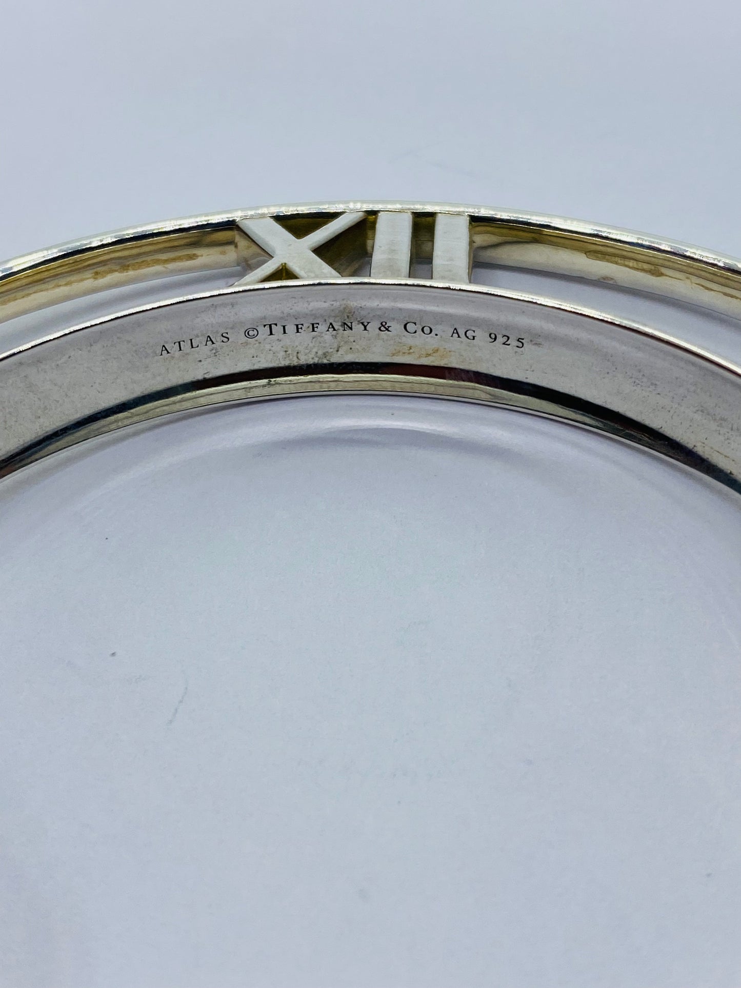 Tiffany & Co Sterling Silver 925 ATLAS Horizontal Bangle s.M Tapered Bracelet
