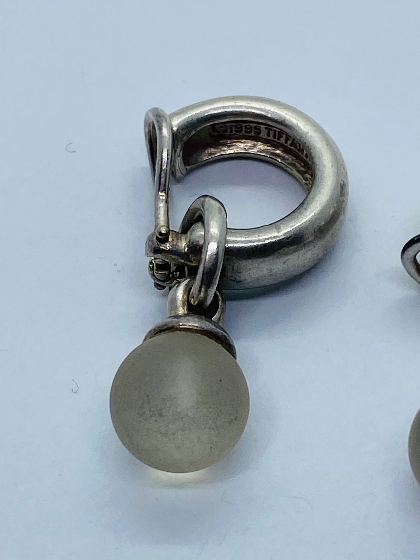 TIFFANY & CO. 925 Sterling Silver Rock Crystal Quartz Fascination Earrings