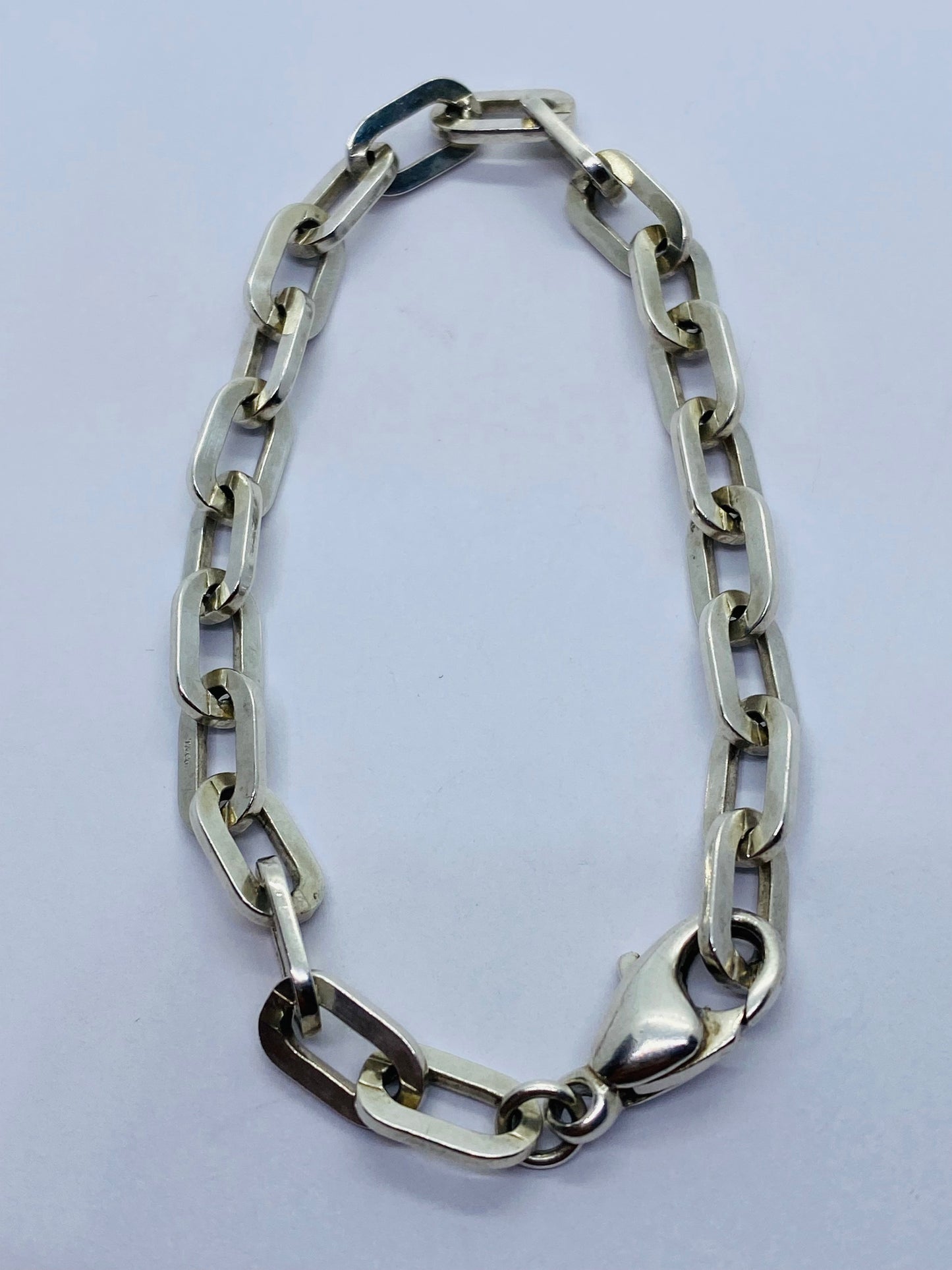 Tiffany & Co. Tiffany Ellipse Link Chain Silver Bracelet 7.5 long 7mm Wide