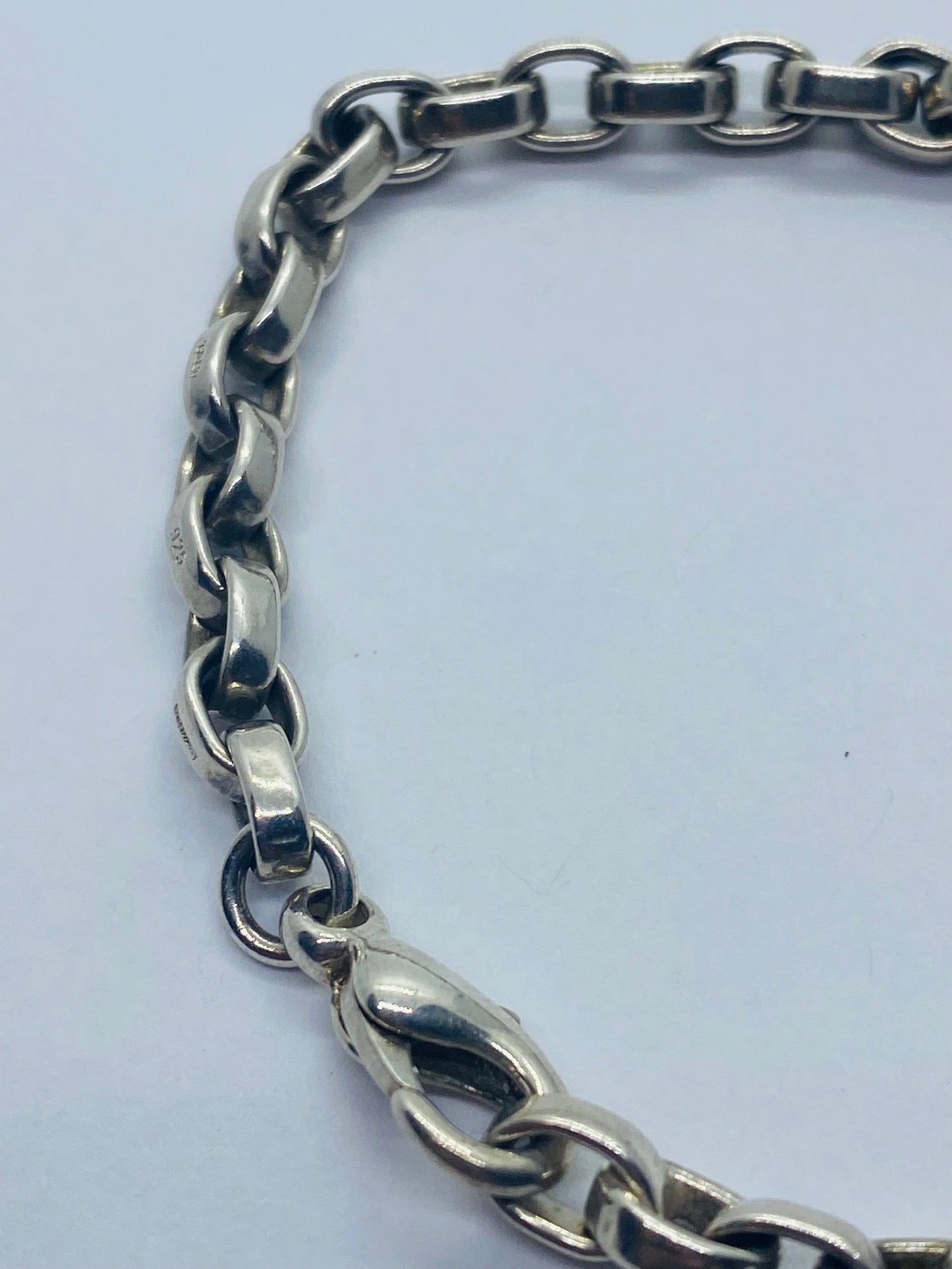 Tiffany & Co. Sterling Silver 7” Donut Link Bracelet.  Pouch
