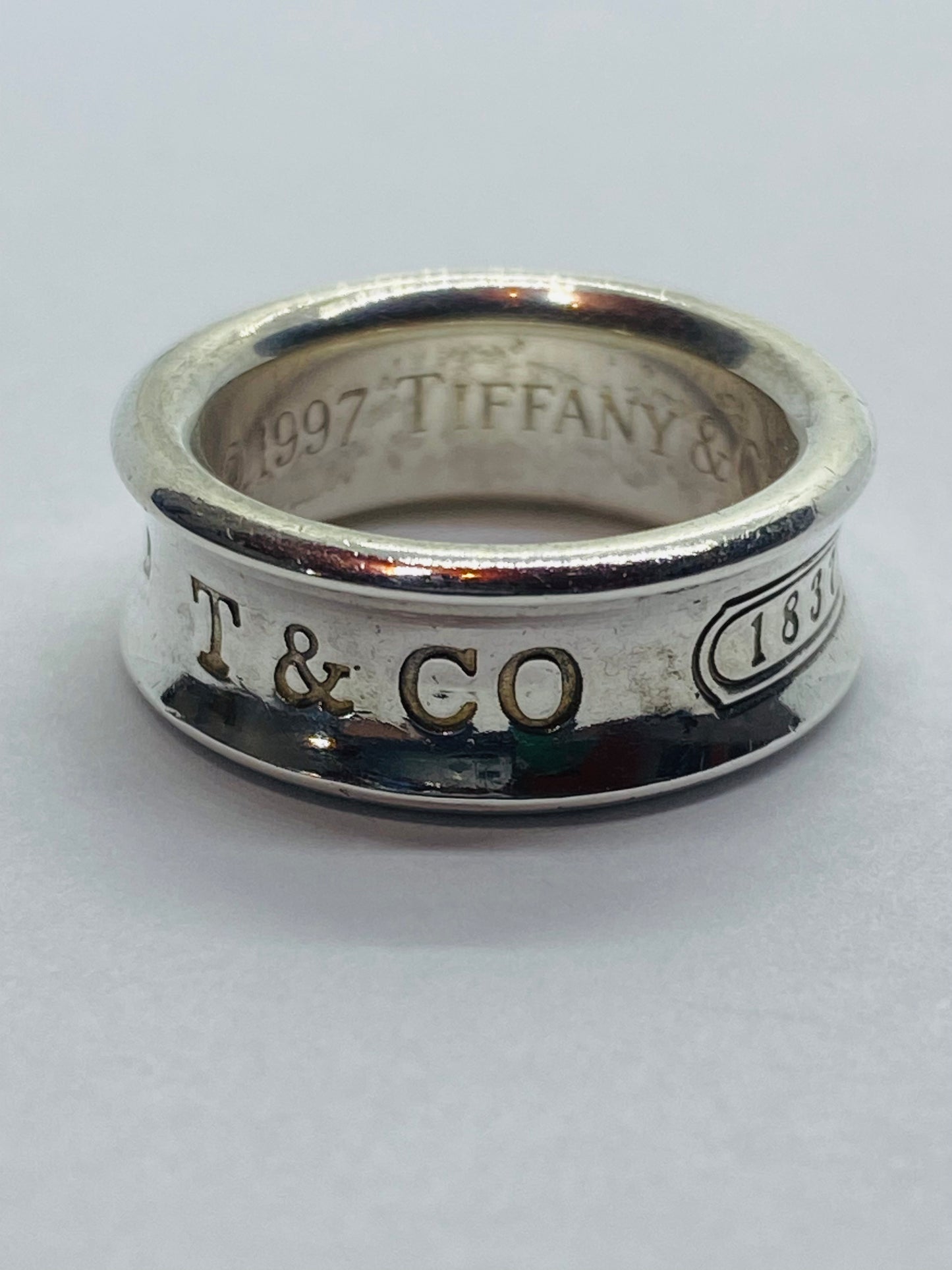 Tiffany & Co. 1837 Concave Size 3.75 Wide 6.5MM Band Love Ring Silver