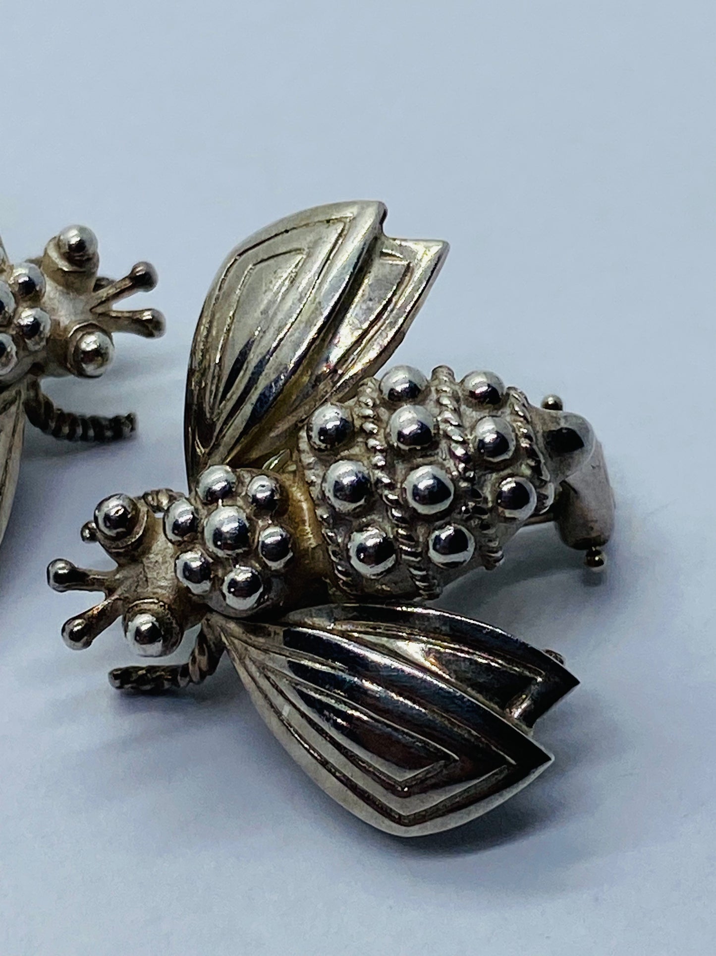 Tiffany & Co RARE Bumble Bee Clip On Earrings 23x26MM Sterling Silver 925