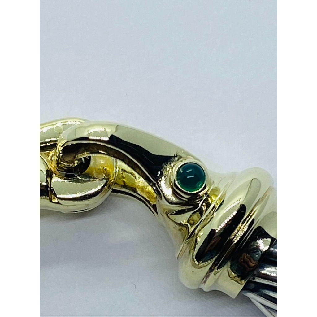 David Yurman Vintage 14k 925 Gold Buckle Bangle Renaissance Bracelet Size M 6.5"