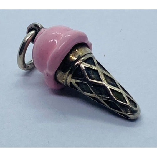 Tiffany & Co. Pink Enamel Ice Cream Cone Charm Pendant