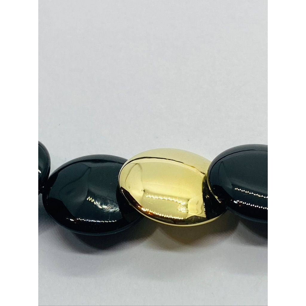 Tiffany & Co. 18k Yellow Gold Black Onyx Angela Cummings Lentil Necklace 14.5"