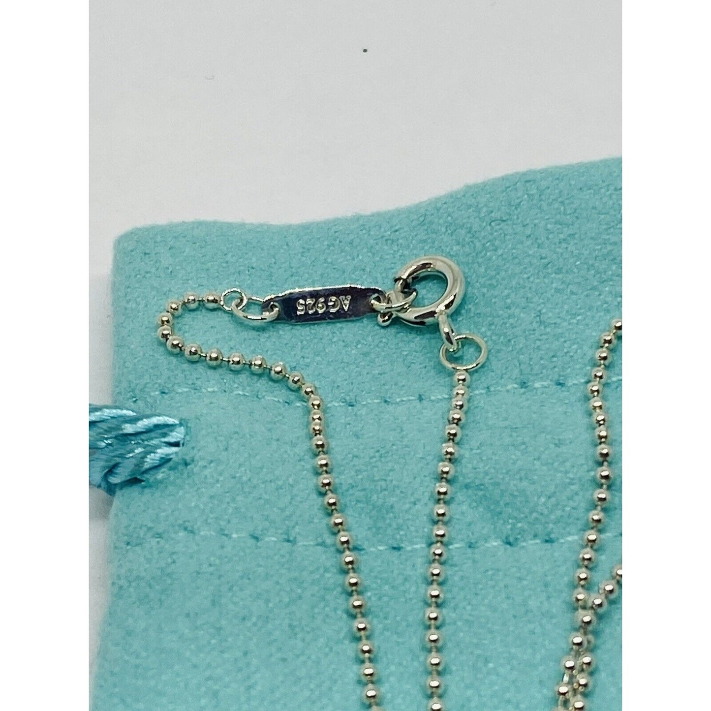 Tiffany & Co. RARE NY Twisted Heart Italy Sterling Silver Pendant Necklace BEAD