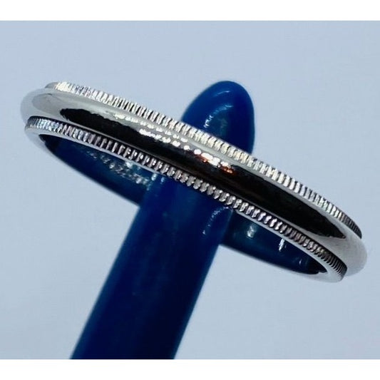 Tiffany & Co Platinum 3mm Double Milgrain band ring 6.1 grams - Size 9