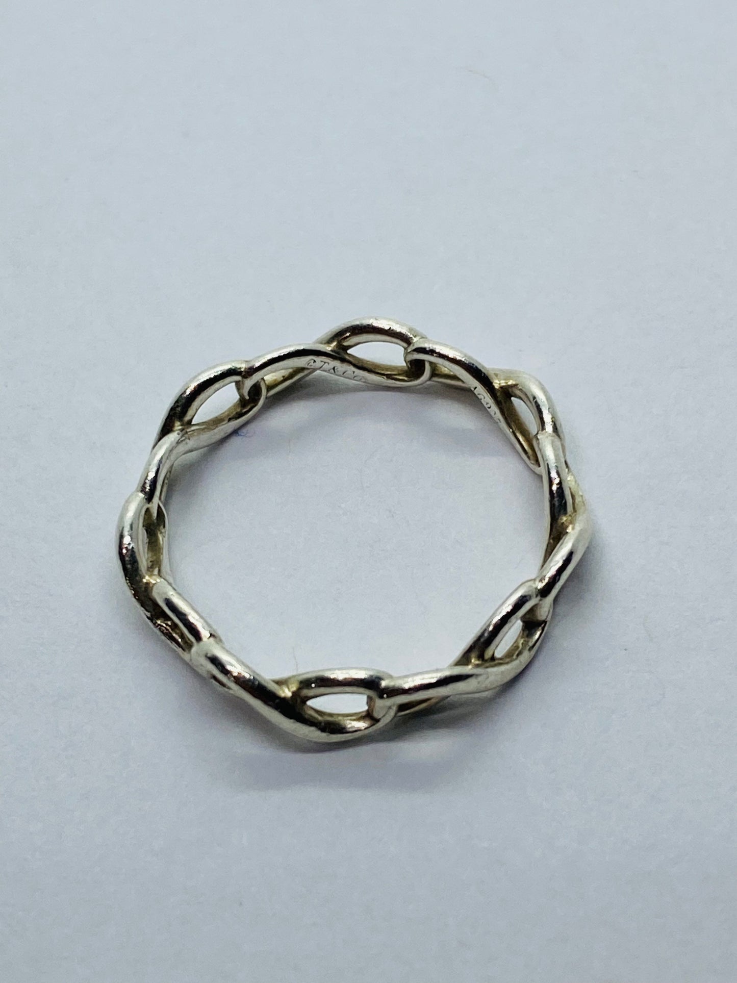 Tiffany & Co. Sterling Silver 925 Infinity Narrow Band Ring Size 5