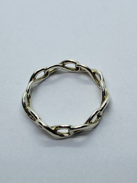 Tiffany & Co. Sterling Silver 925 Infinity Narrow Band Ring Size 5