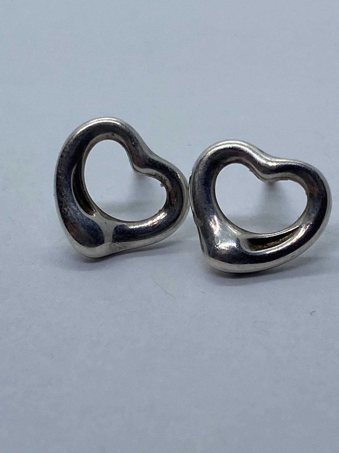 Tiffany & Co. Open Heart Elsa Peretti Earrings Tiffany, No Backs. Authentic