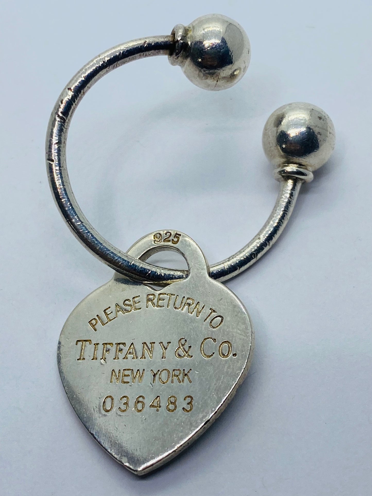 Authentic Horseshoe Key Ring Key Chain Please Return to Tiffany & Co Large Heart