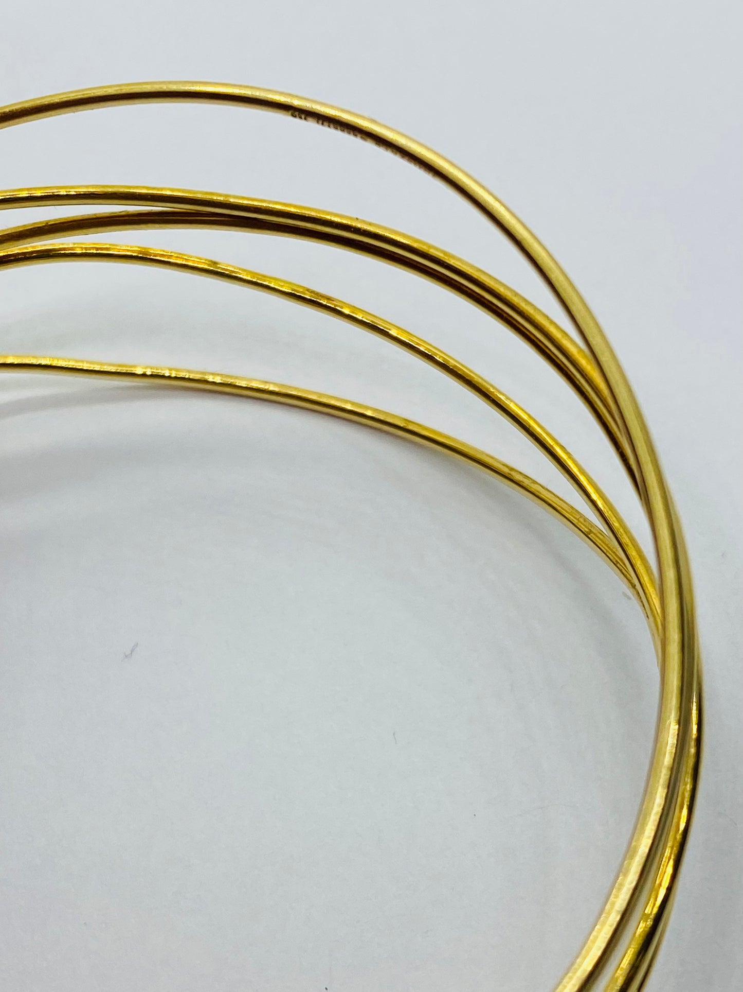 Authentic Tiffany & Co. Elsa Peretti 18k Wave 5 Row Bracelet Bangle Yellow Gold