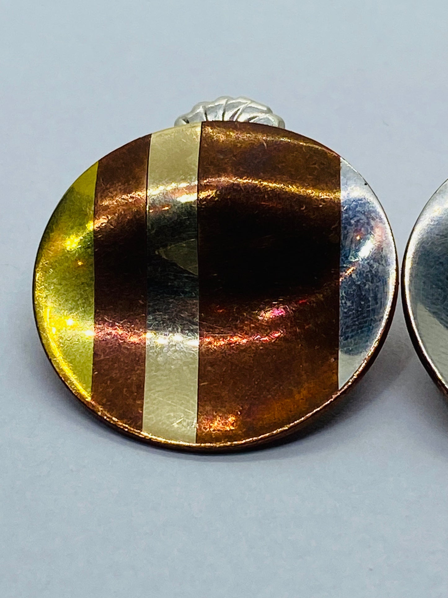 Tiffany & Co Signed Vintage Rare Angela Cummings Mixed Metal Earrings Pouch Box