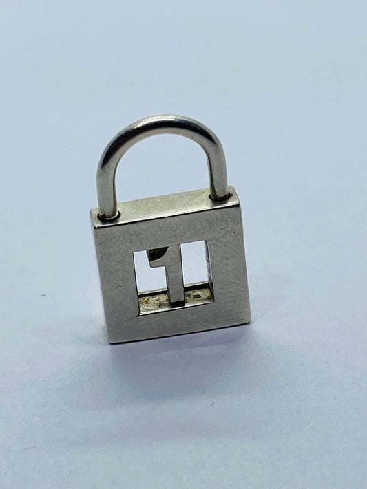 Tiffany & Co Sterling Silver 925 Number One 1 padlock lock charm pendant Numeric