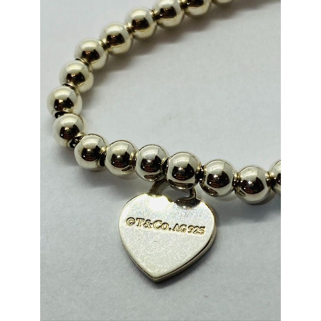 Tiffany & Co Bead "Please Return To Tiffany" 4mm heart bracelet