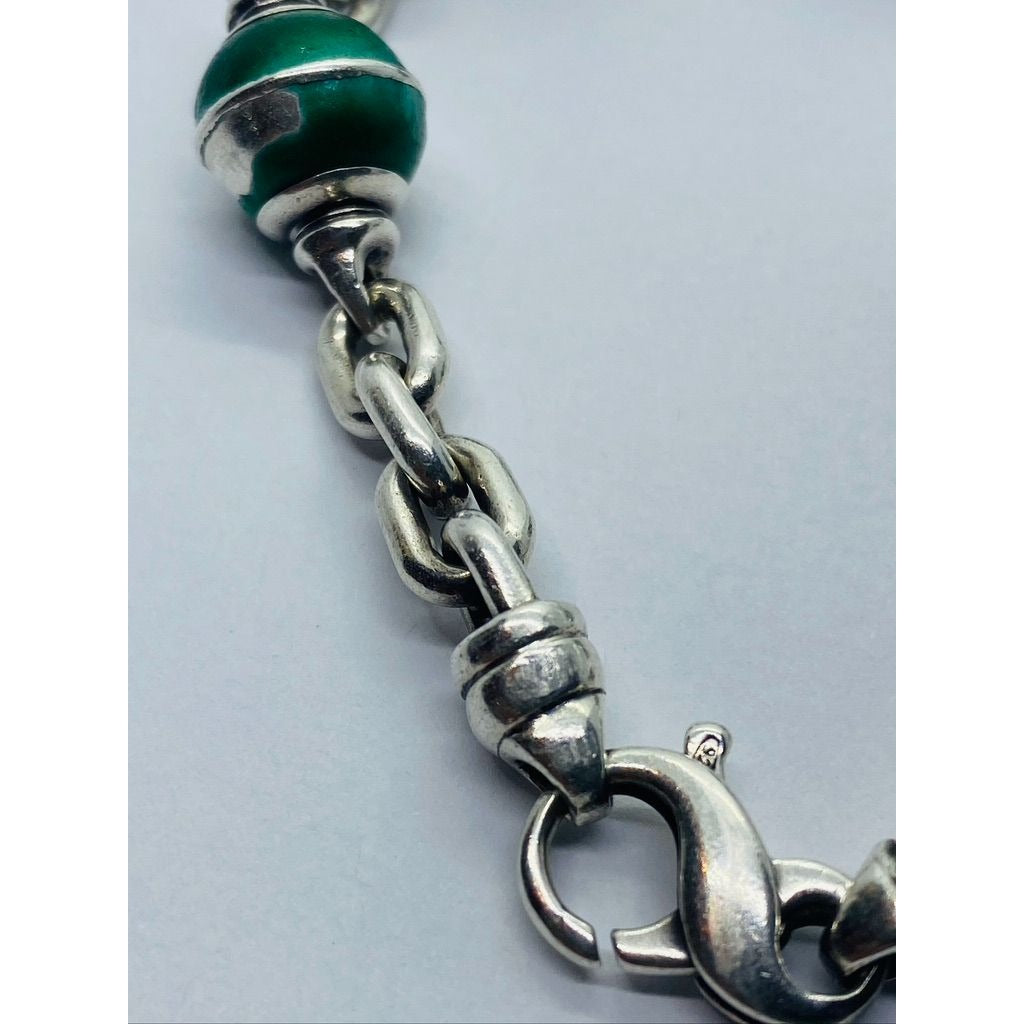 TIFFANY & CO STERLING SILVER BALL BEAD ENAMEL BRACELET ITALY