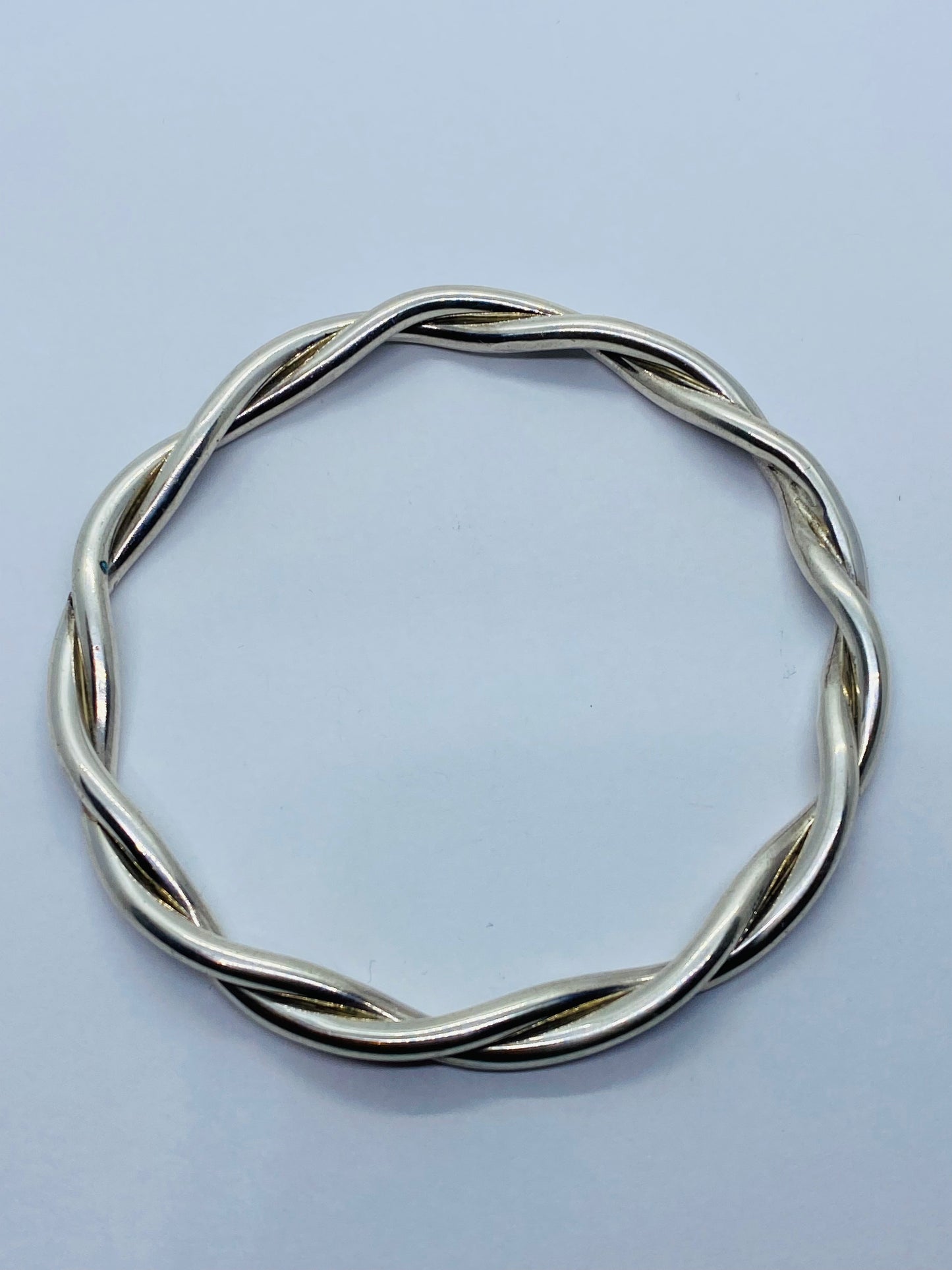 Tiffany & Co. Sterling Silver Twist Bangle Bracelet 7.5" 35.4
