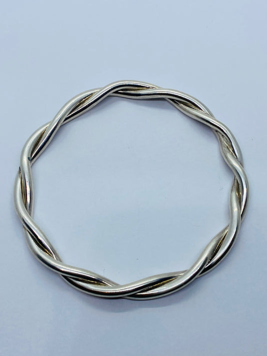 Tiffany & Co. Sterling Silver Twist Bangle Bracelet 7.5" 35.4