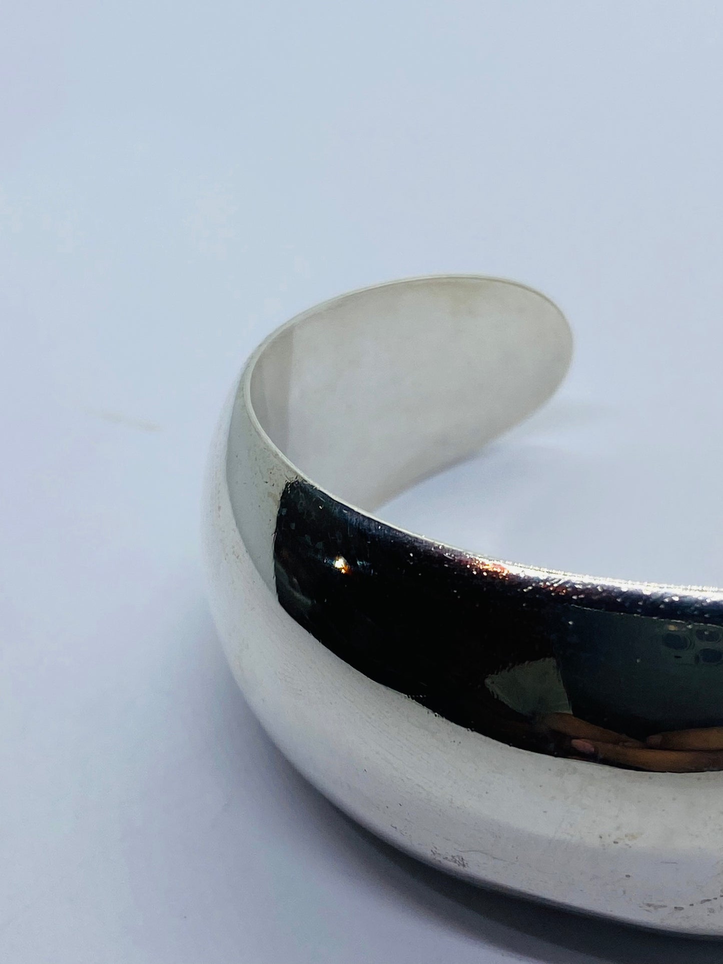 TIFFANY & CO STERLING SILVER Bangle Bracelet Wide Cuff 925 Silver Italy 6.5”